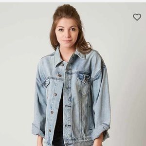 Free People Denim Trucker Jacket in M/L